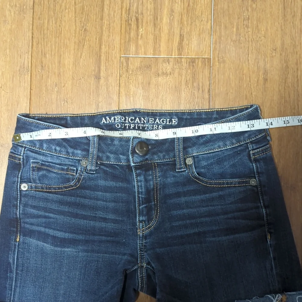 AEO Super Stretch Denim Midi Shorts